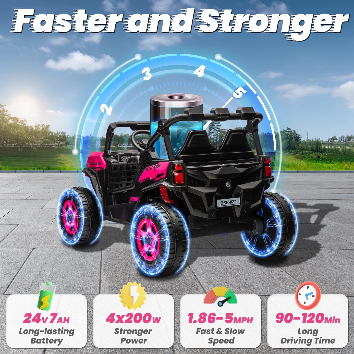 24V XL 2 Seater Ride on Toys Car