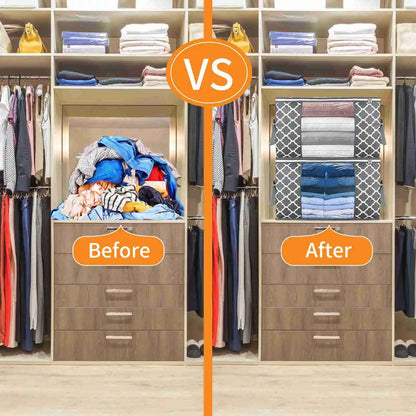 Clothes storage bag printed with 2 pieces of gray color for storing clothes, blankets, toys, bedding